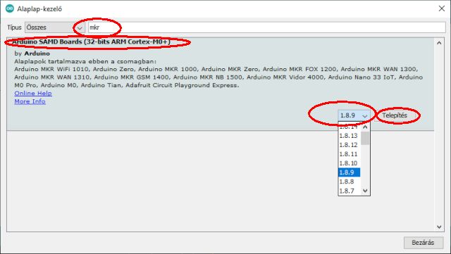Arduino telepítése II. - Bővített processzortámogatás - Cseh Robert / TavIR 02186 arduio boardmanager add mkr - Cseh Robert / TavIR - arduino,board,alaplap,manager