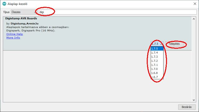 Arduino telepítése II. - Bővített processzortámogatás - Cseh Robert / TavIR 02186 arduio boardmanager add third digispark board - Cseh Robert / TavIR - arduino,board,alaplap,manager