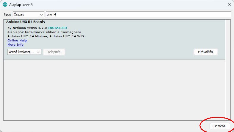 Arduino telepítése II. - Bővített processzortámogatás - Cseh Robert / TavIR 02186 arduio boardmanager add unor4 installed - Cseh Robert / TavIR - arduino,board,alaplap,manager