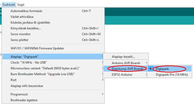 Arduino telepítése II. - Bővített processzortámogatás - Cseh Robert / TavIR 02186 arduio boardmanager select third digispark - Cseh Robert / TavIR - arduino,board,alaplap,manager