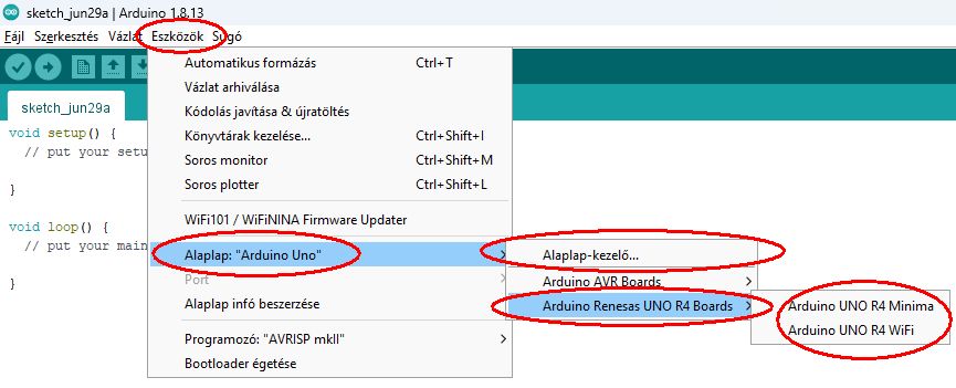 Arduino telepítése II. - Bővített processzortámogatás - Cseh Robert / TavIR 02186 arduio boardmanager unor4 select - Cseh Robert / TavIR - arduino,board,alaplap,manager