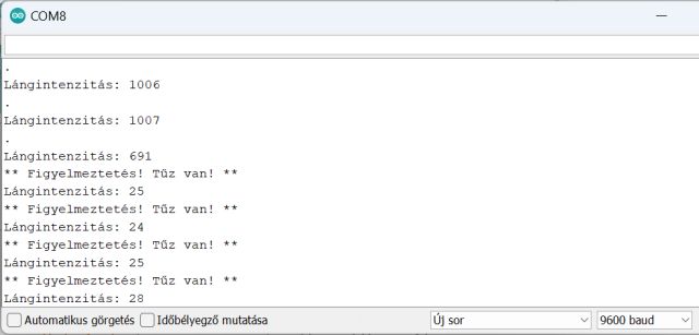 Lángérzékelő szenzor - Cseh Robert / TavIR 07764 flamesensor serial output - Cseh Robert / TavIR - láng,infravörös,szenzor,érzékelés