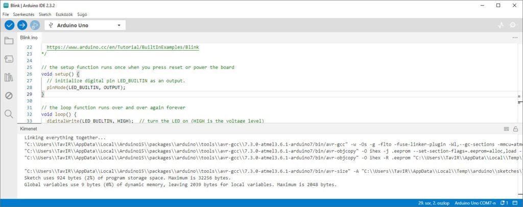 Arduino IDE 2.3.2 - Cseh Robert / TavIR Arduino IDE 2.3.2