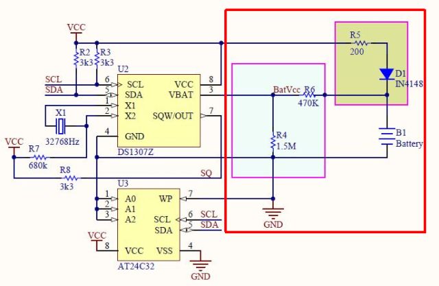 A DS1307 órachip (RTC) használata - Cseh Robert / TavIR DS1307 modul - és az elemtöltő áramköre