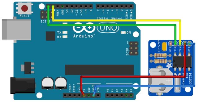 A DS1307 órachip (RTC) használata - Cseh Robert / TavIR DS1307 modul és az Uno lap összekötése