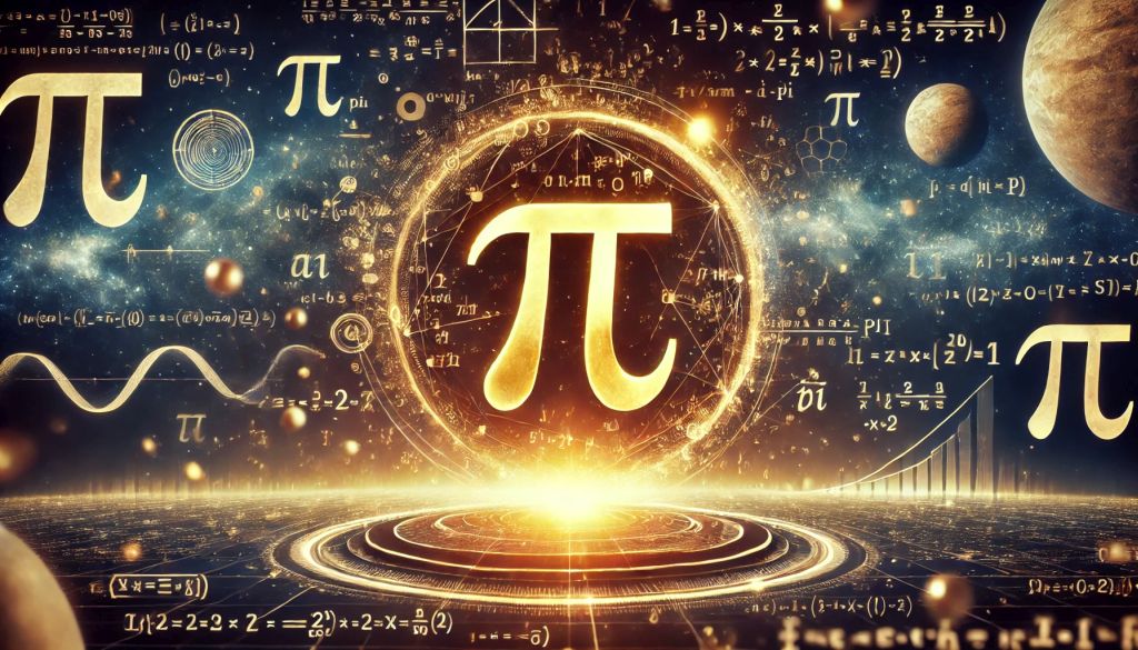 Mit ünneplünk március 14-én? - A PI nap története és érdekességei - Cseh Robert / TavIR Egy misztikus, univerzumot ábrázoló kép, ahol a π (pi) és τ (tau) szimbólumok lebegnek az űrben matematikai képletek, bolygók és hullámformák társaságában.