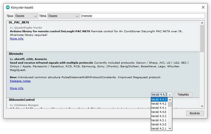 Infravörös vevőmodul tesztelése Arduino UNO-val - hogyan olvassunk távirányítót digitálisan (KY-022)? - Cseh Robert / TavIR Az Arduino IDE-ben az IRremote könyvtár kiválasztása a VS1838B IR vevőmodulhoz.
