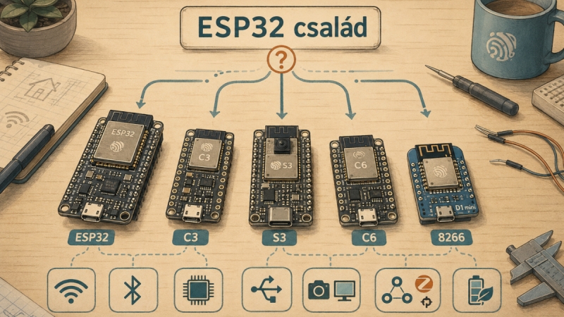 ESP32 család - Hát én immár kit válasszak? - Cseh Robert / TavIR ESP32 family